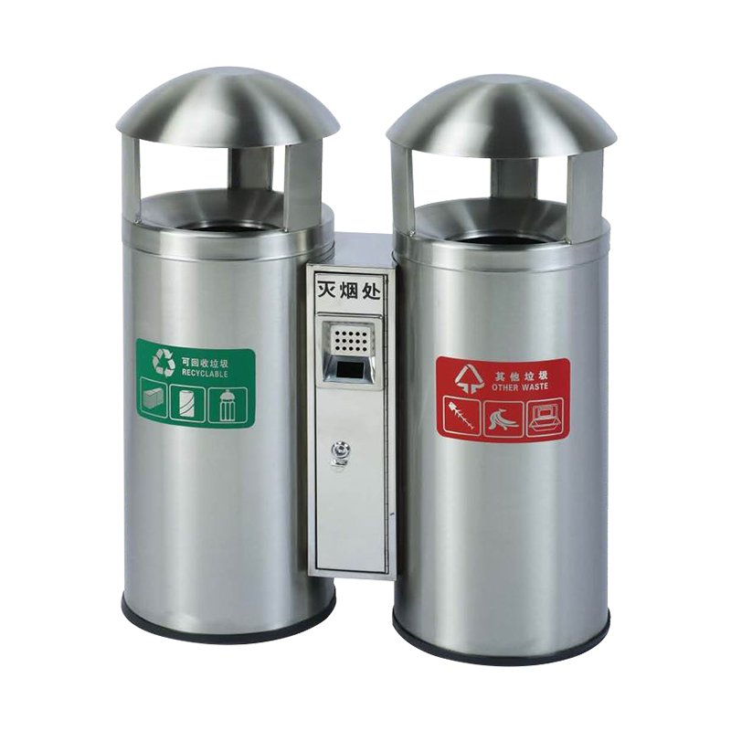 Round stainless steel trash can classification environmental protection