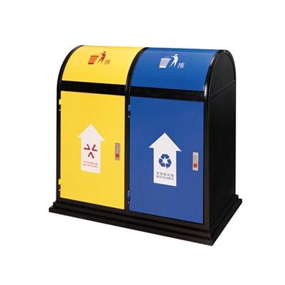Metal baking paint two-color classification environmental trash can