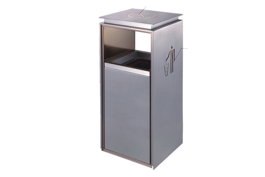 BoXin-Boxin Indoor Silk Print Lobby Stainless Steel Garbage Bins