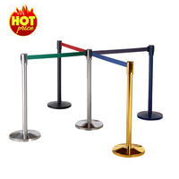 movie theater metal crowd control barrier post retractable barricade belt stanchions for crowd control