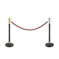 black car show structural steel stanchions red rope barrier queue line stand